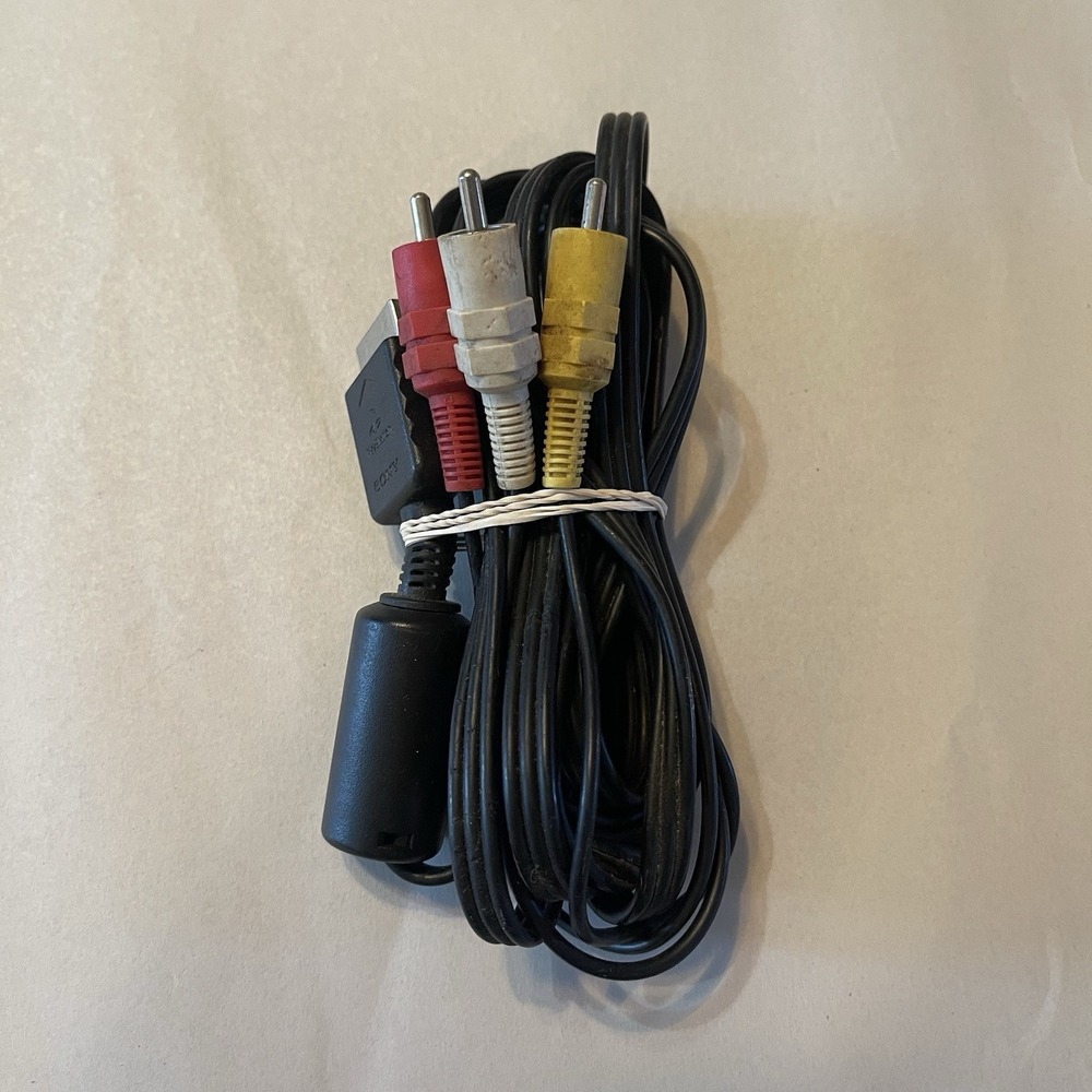 Sony PlayStation Ps1 Ps2 Ps3 - Black AV Cables OEM